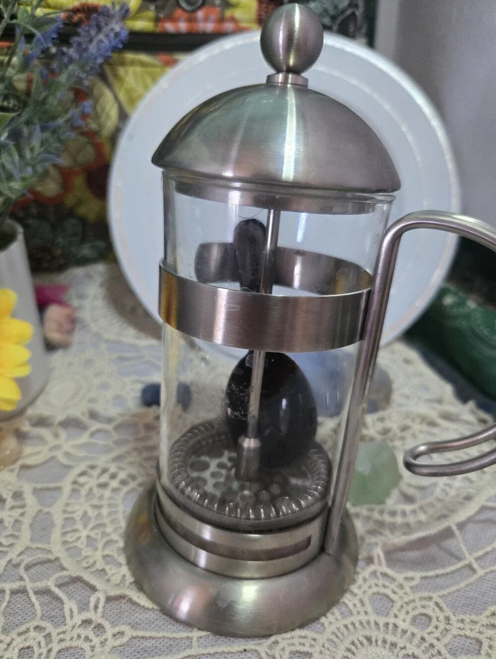 Stainless Steel & Glass French Press Coffee Maker – Coffee Bar Decor